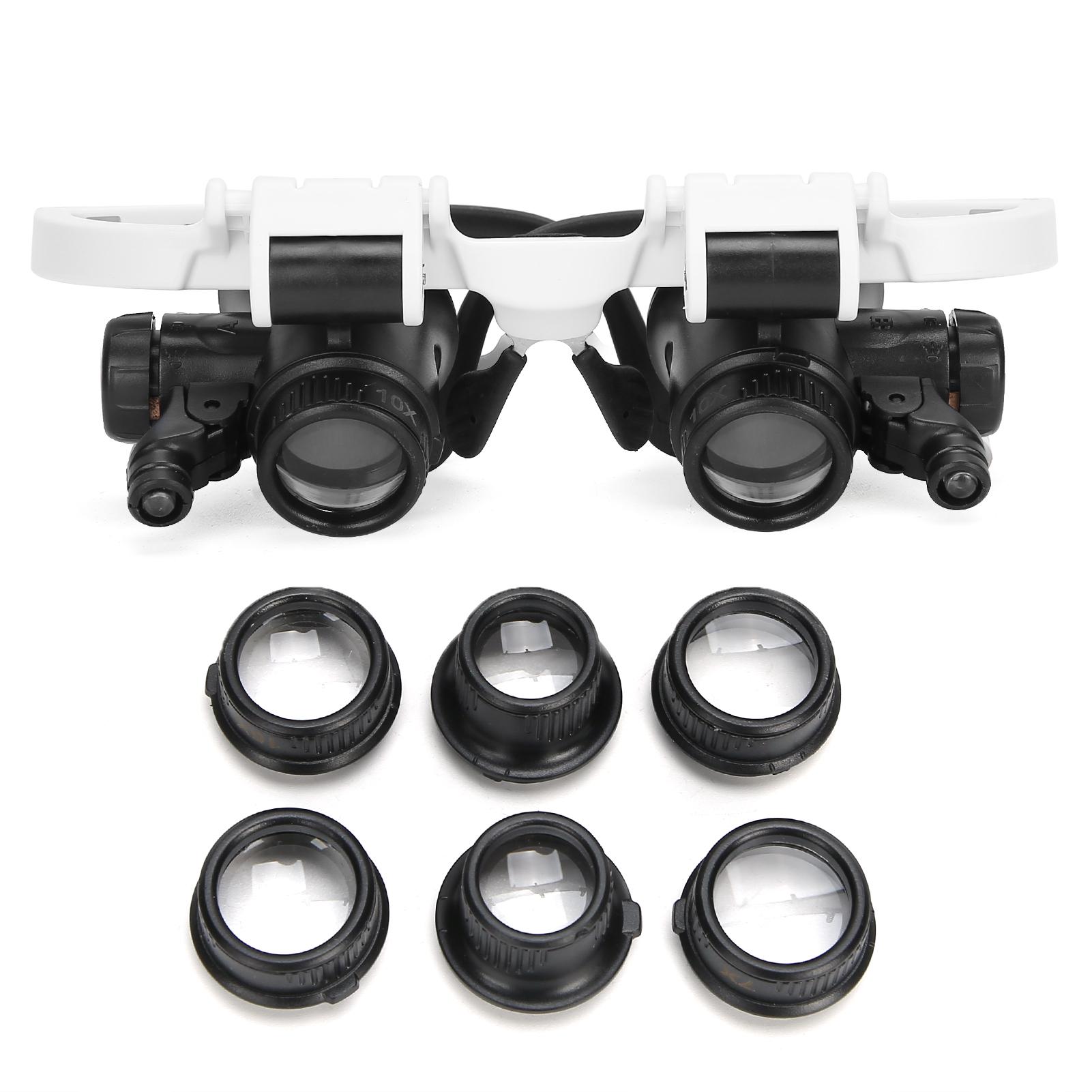 Stirnband Lupe Brille Freihändig LED Licht Kopf Lupe für Juwelier Reparatur Lesen