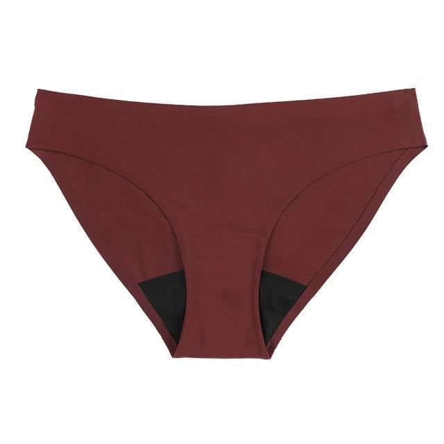 Weekiss Seamless culotte menstruelle, culotte de regle flux abondant coton, XL (42), Rouge