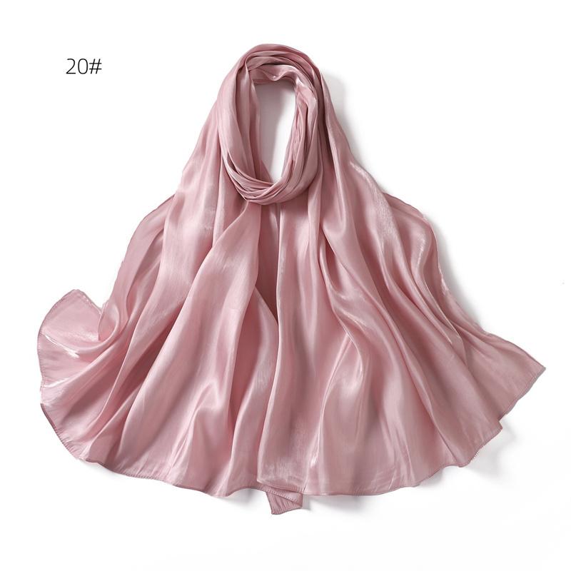 Neu Funkelnden Silk Satin Hijab Schal Frauen Schals Plain Muslimischen Frauen Hijabs Breathab Islam Frauen Turban 70x180cm brown