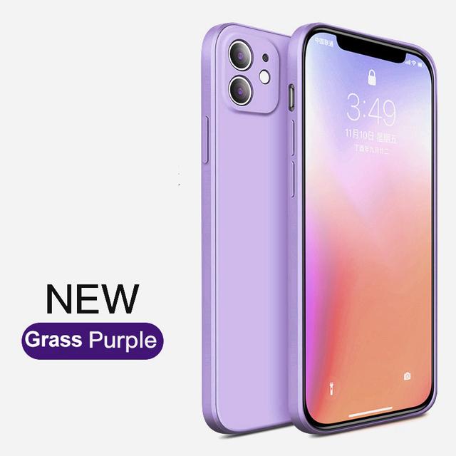 Für iPhone 7 6 6S 8 Plus Luxus Flüssigsilikon Soft Cover für iPhone 16 14 11 12 Pro X XR XS Max 13 Mini Pro 15 Max Stoßfeste Telefonhülle iPhone 7 Plus licht lila