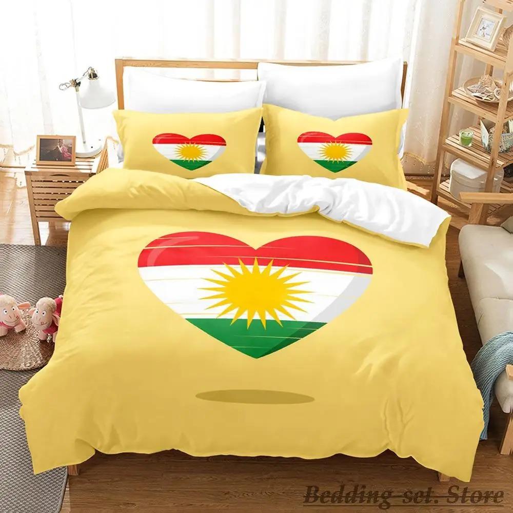 Kurdistan Flagge Bettwäsche Set Einzel Twin Voll Königin King Size Bett Set Erwachsene Kind Schlafzimmer Duvetcover Sets parure de lit Bett AU Double 180x210cm