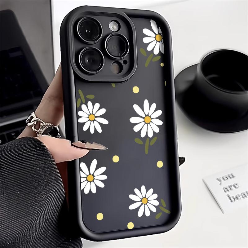 Gänseblümchen Silikon Handyhülle Für iPhone 13 Hülle iPhone 14 15 11 12 Pro Max XR X XS 7 8 Plus SE Stoßfeste Hülle Weiche Funda For iPhone 15 gray