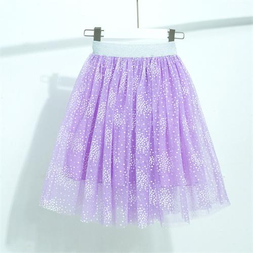 Kinderröcke für Mädchen Glitzer Tanz Ballett Tutu Kinderkleidung Baumwollspitze Mode Paillettenröcke Partykleidung 3-12 Jahre 110 lavendel