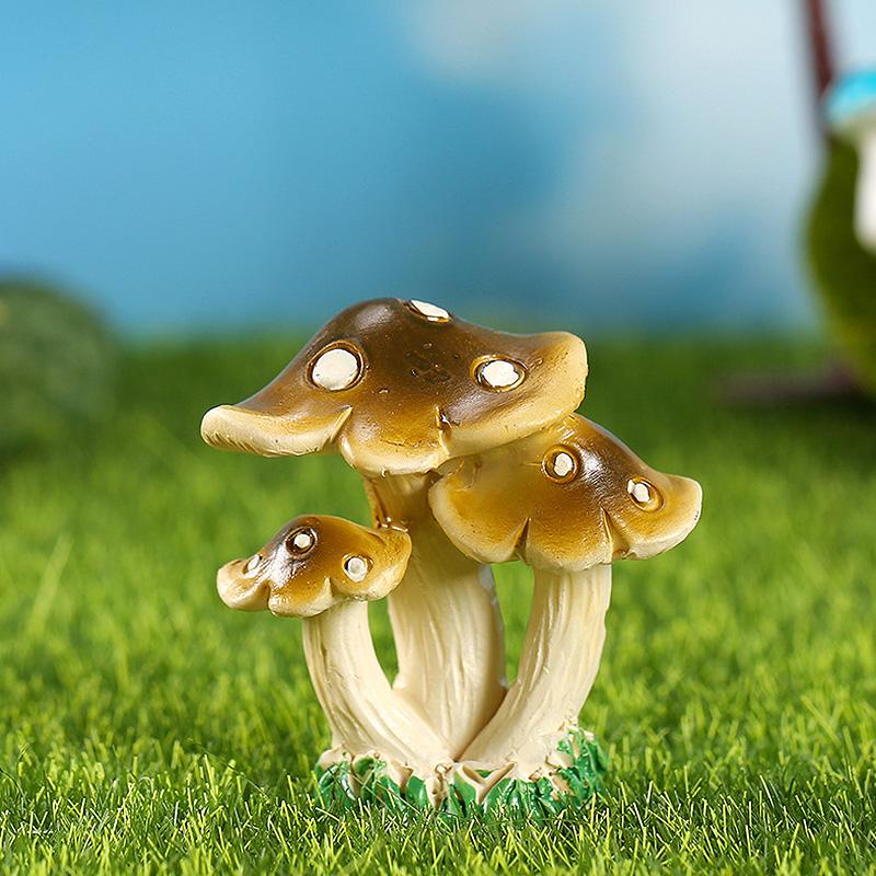 Simulation Pilz Miniaturen Fee Garten Moos Terrarium Harz Handwerk Dekorationen Garten Künstliche Bonsai Landschaft Ornamente