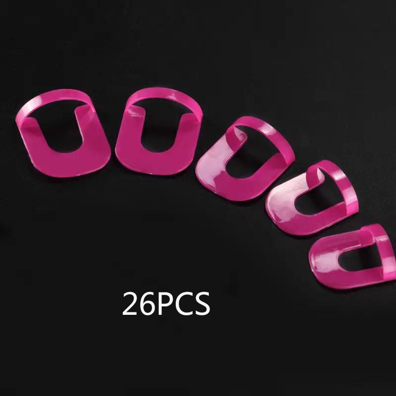 26 Teile/satz Nagellack Applikator Hilfe Nail art Werkzeuge Gel Nagellack Anti-Spill Aufkleber Nagel Rand Clips