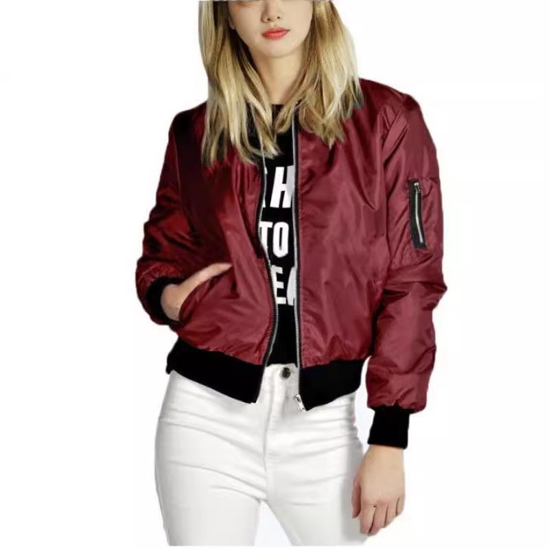 JKASHDK Damenmode Lässig Einfarbiger Druck Herbst Winter Langarm Rundhalsausschnitt Jacken & Mäntel S bordeaux