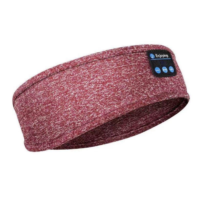 Bluetooth-Kopfhörer, Sport-Schlaf-Stirnband, dünn, weich, elastisch, bequem, kabellose Kopfhörer, Musik-Augenmaske für Seitenschläfer bordeaux