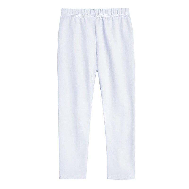 Baumwolle weiche elastische Baby Mädchen lange Hosen Kinder Leggings Frühling Sommer Kinderkleidung 100 weiß