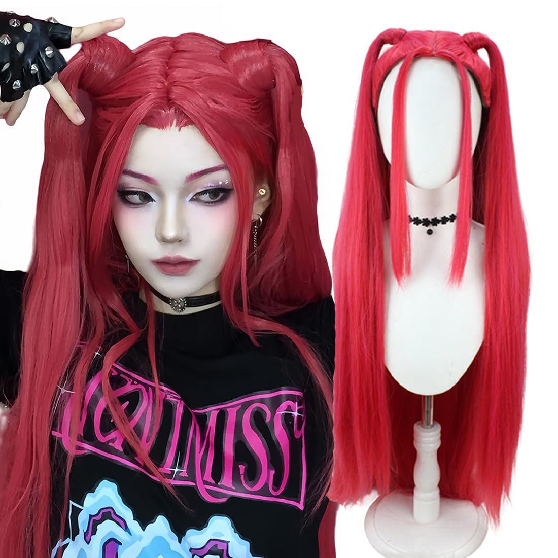Kpop Huntrix Rumi Cosplay Perücke Halloween Party Dämonen Accessoire Jäger Kostüme Requisiten Karneval Verkleidung black-One Size