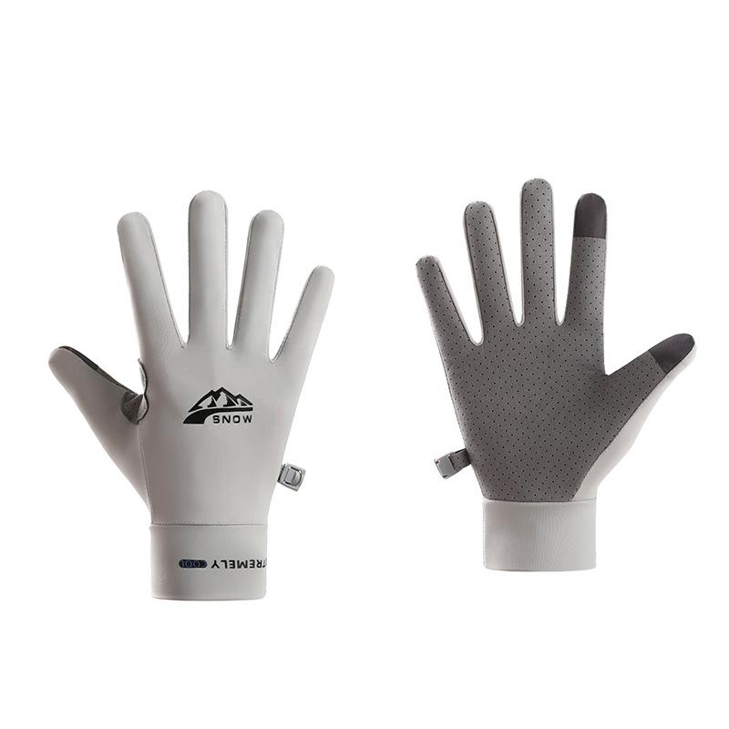 Fahrrad Outdoor Angelhandschuhe für Herren und Damen im Sommer Sport Nicht Rutschend Atmungsaktiv Eis Seide Fahrrad Halbfinger Fahrradhandschuhe M