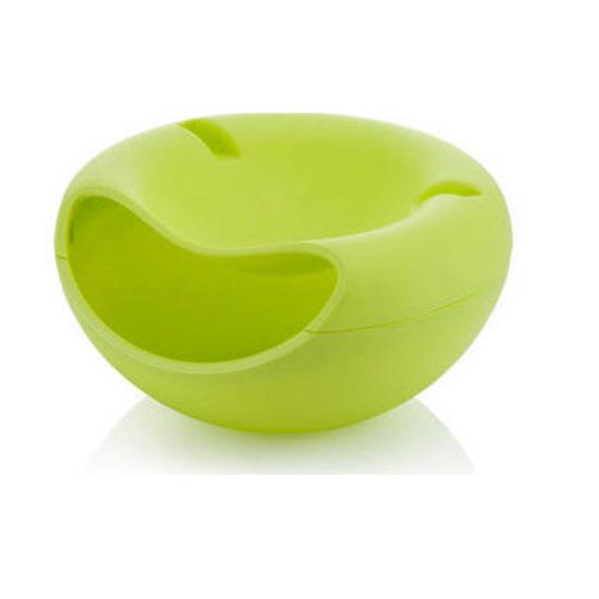 3 Farben Doppelschicht Snack Obst Samen Teller Schüssel Schüssel Telefonhalter für TV Home Relax grün