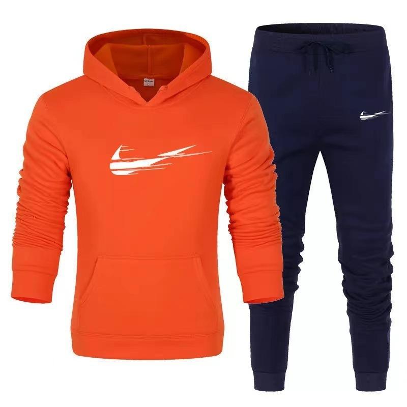 Frühling und Herbst Neuer Pullover Lässiger Sportpullover Herrenmode Bedruckter Hoodie L red
