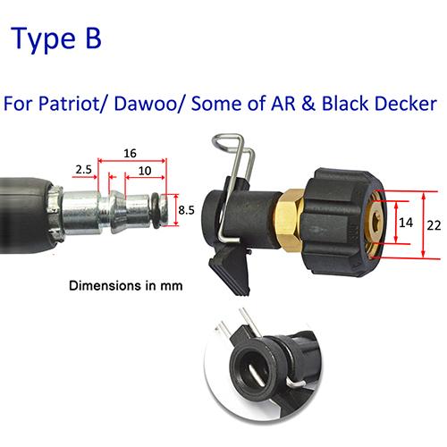 Hochdruckreiniger Auslassschlauchanschluss Adapter für Bosch AR Black Decker Bort Patriot Daewoo Nilfisk STIHL Wasserreinigungsschlauch