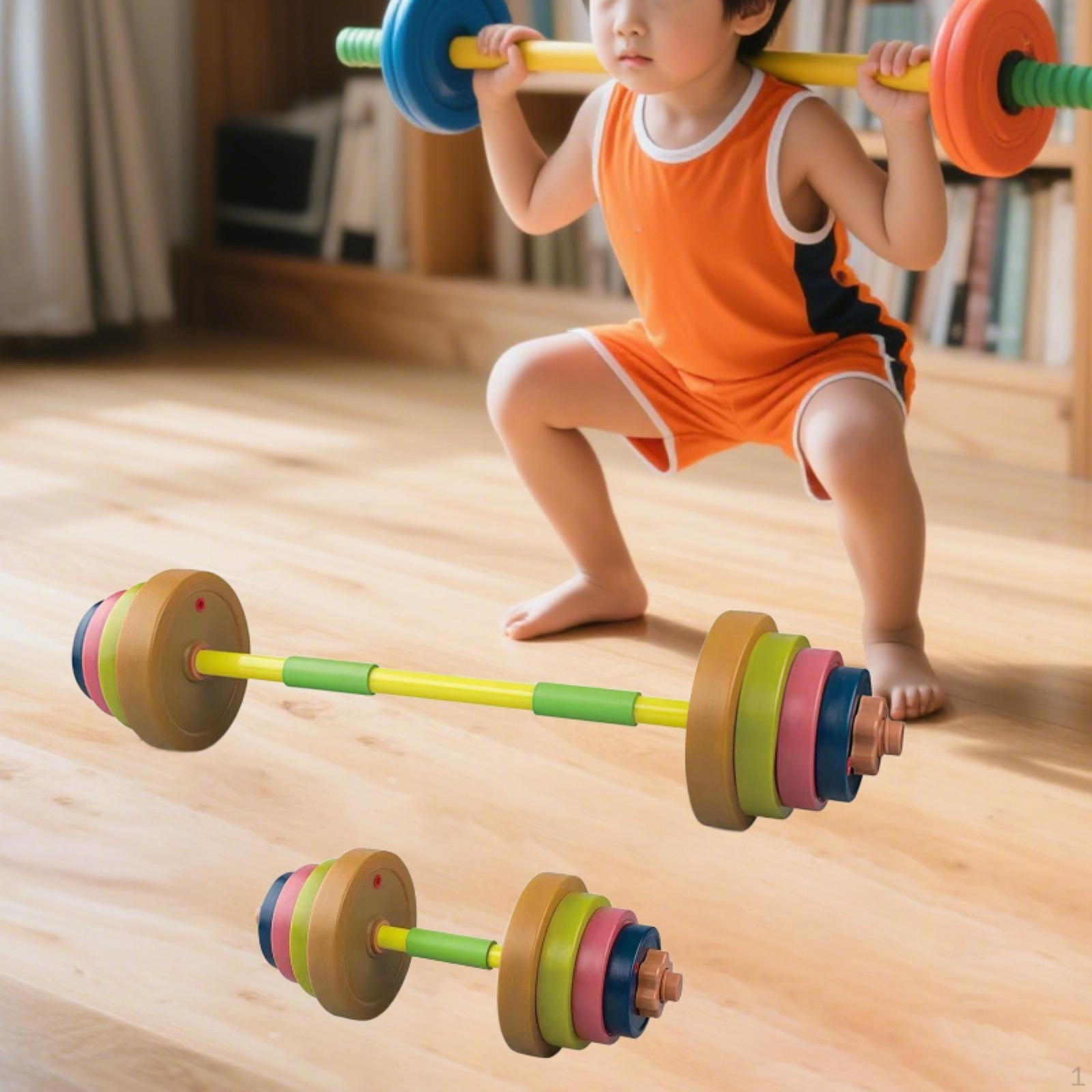 Kinder Spielzeug Hantel und Langhantel Verstellbares Gewicht Fitnessstudio Fitness Krafttraining Sensorisch Deep Colors