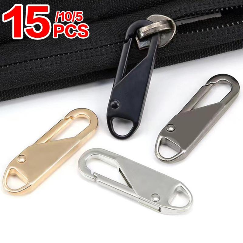 5/10/15 Stück Universal-Reißverschlusszieher, abnehmbarer Reißverschlusskopf, sofortige Reißverschluss-Reparatursätze für Reißverschlussschieber, DIY, Nähen, Basteln, Nähsets, Reißverschlüsse 5pcs schwarz