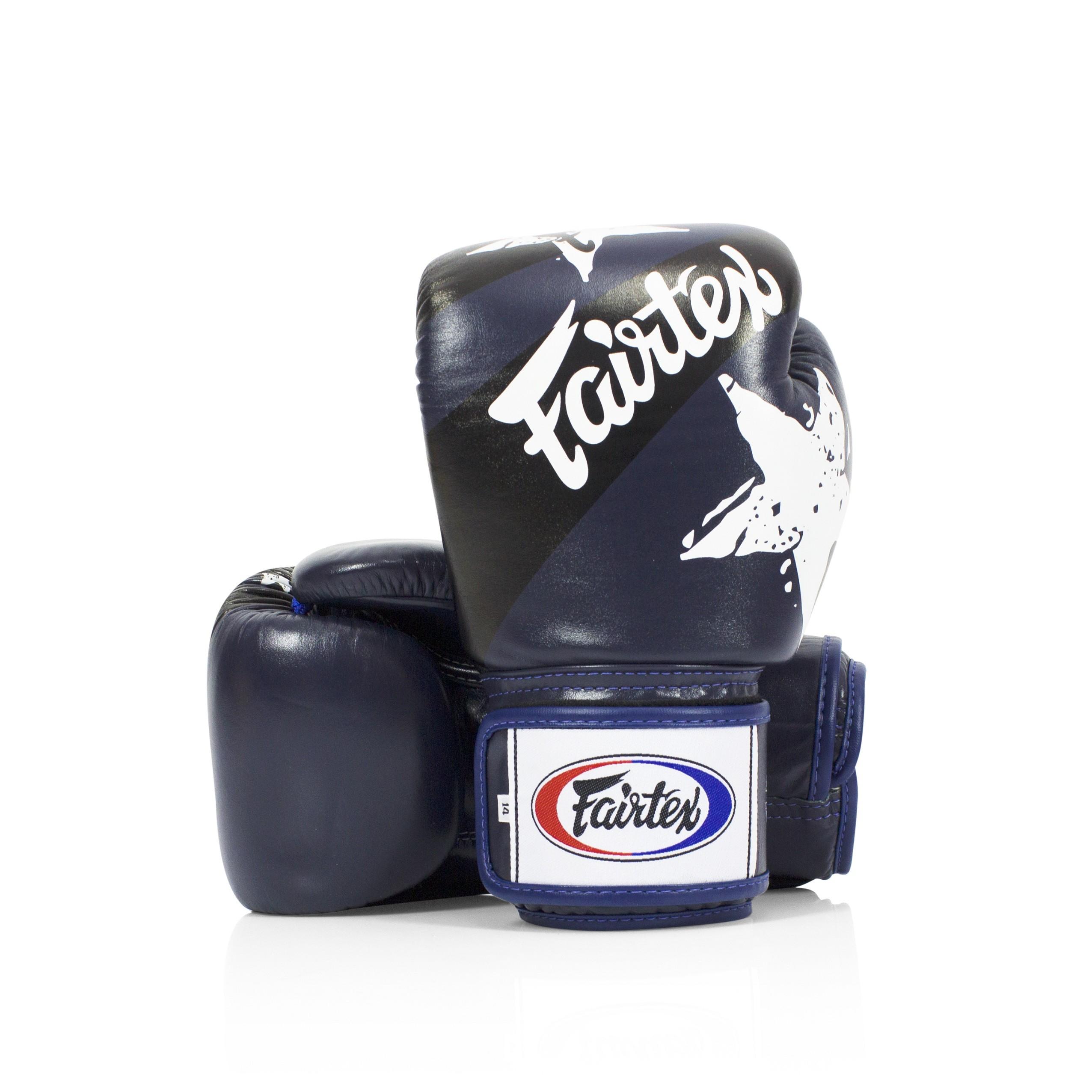 Fairtex Echte Leder Boxhandschuhe BGV1 Nation Blue 14oz