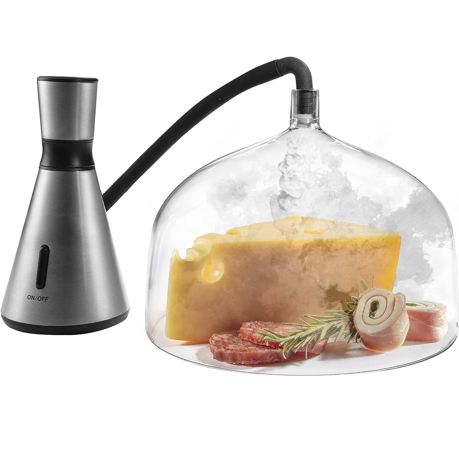 Räucherpistole, Räuchergerät und Werkzeugset, tragbarer Hand-Räucheraufguss für Cocktails, Getränke, Küchenzubehör esche grau