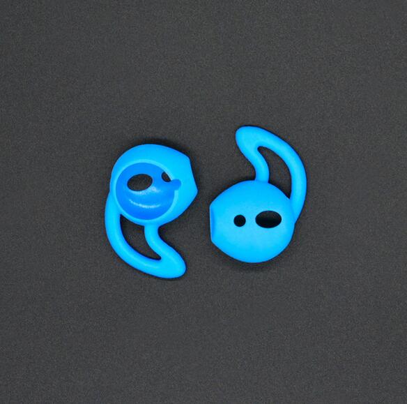 1 Paar Silikon-Kopfhörer-Ohrhörer-Abdeckung für AirPods 1/2/iPhone 7 Ohrhörer-Headset-Abdeckung für Airpods mit Haken For AirPods blau