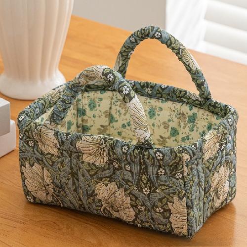 Kleine Aufbewahrungskörbe aus Baumwollstoff für Kosmetika, Spielzeug, Socken, Unterwäsche und Snacks, verdickte Stoff-Organizer-Körbe für Zuhause 22cm12cm12cm