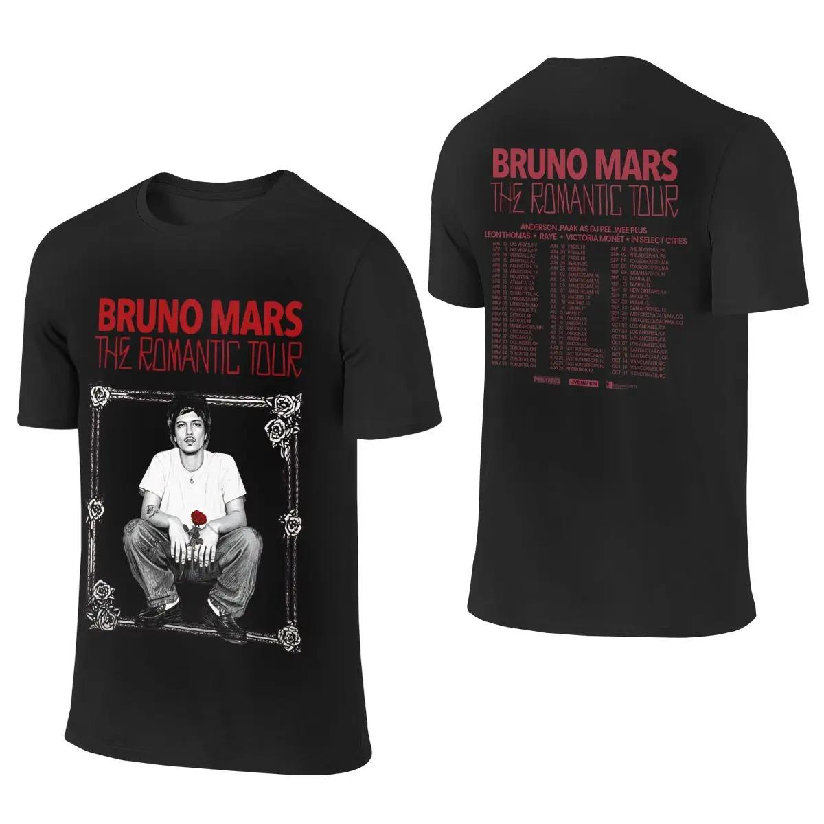 Herren Damen Bruno Mars The Romantic Tour 2026 Hemden Outfits Mode 100% Baumwolle T-Shirt Tee Kleidung Sommer Damen Herren Kleidung XXXL gold