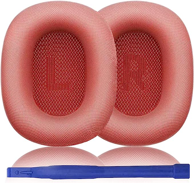 Ohrpolster für Airpods Max-Kopfhörer, Ersatz-Ohrpolsterbezüge aus Mesh-Gewebe und Memory-Schaum rosa