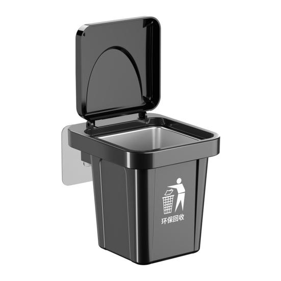 Mini-Mülleimer, Stifthalter, kleiner Mülleimer für den Schreibtisch am Straßenrand mit Deckel schwarz