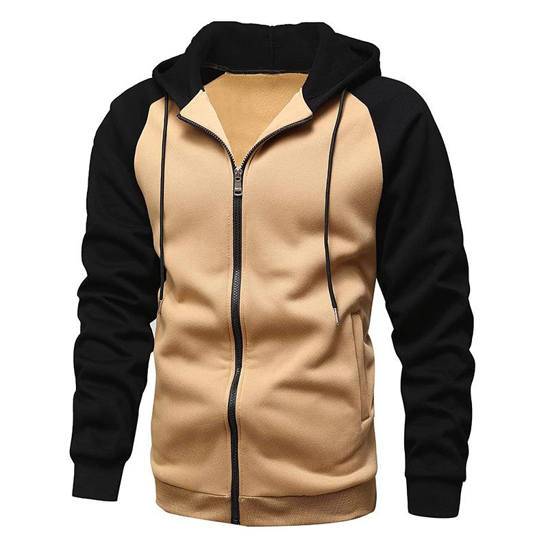 Herren Raglanärmel Reißverschluss Hoodies Lose Sportbekleidung Sweatshirts Hoodies Herren Jacken S