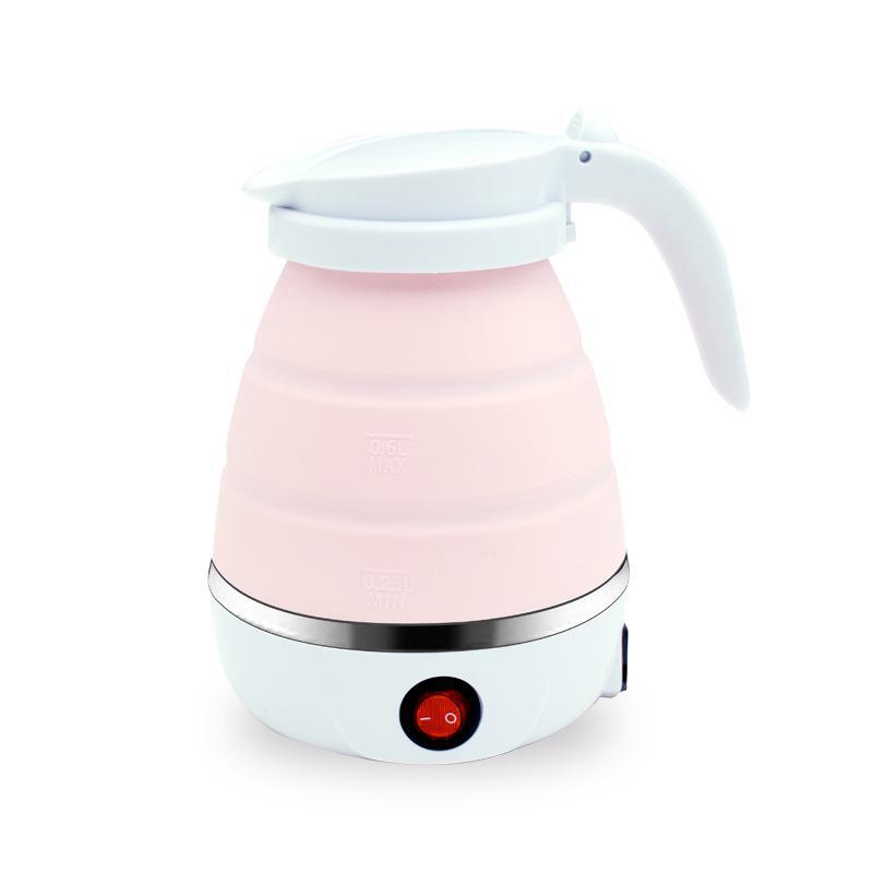 1 Stück EU Silikon Faltbarer Elektrischer Wasserkocher für Reisen und Haushalt Automatische Funktion rosa