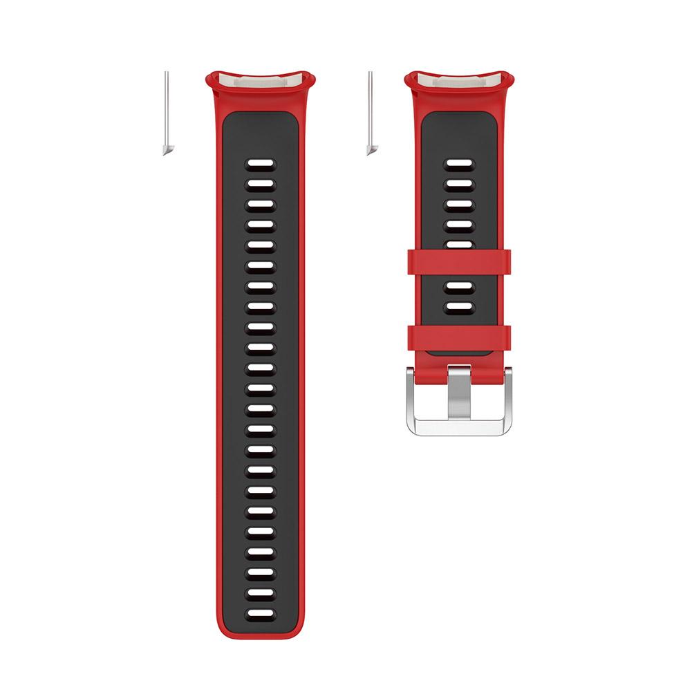 Smartwatch-Silikonarmband für Polar Vantage V2 Uhrarmband Verstellbares Smartwatch-Ersatzarmband schwarz rot