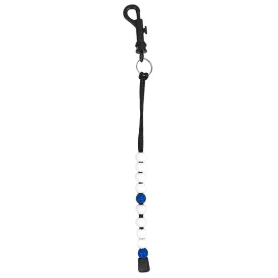 Tragbarer Golf-Score-Zähler mit Haken, glänzendes Strass-Perlenarmband, Golf-Stroke-Zähler, professionelles Golf-Scoring-Zubehör, Damen-Taschen-Zubehör blau