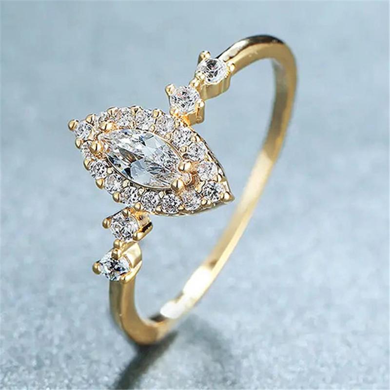 Sterling Mode Luxus Markise Zirkonia Ringe für Frauen Verlobung Hochzeitsaccessoires Schmuck 9 gray