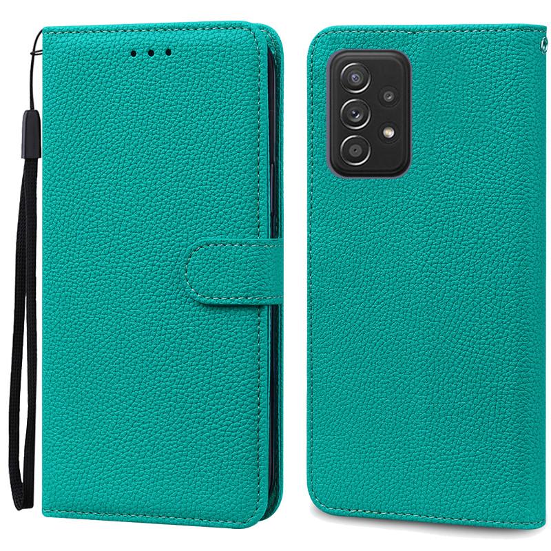 A52 A52S Fall Für Samsung Galaxy A52 Fall Leder Brieftasche Flip Fall Für Samsung Galaxy A52s Fall 5G Schutzhülle fundas Samsung A52S 5G cyanblau