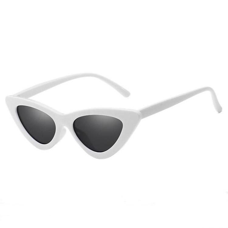 Vintage Katzenaugen-Sonnenbrille Damen Marken-Designer Retro-Sonnenbrille Weiblich white&grey grau/weiß
