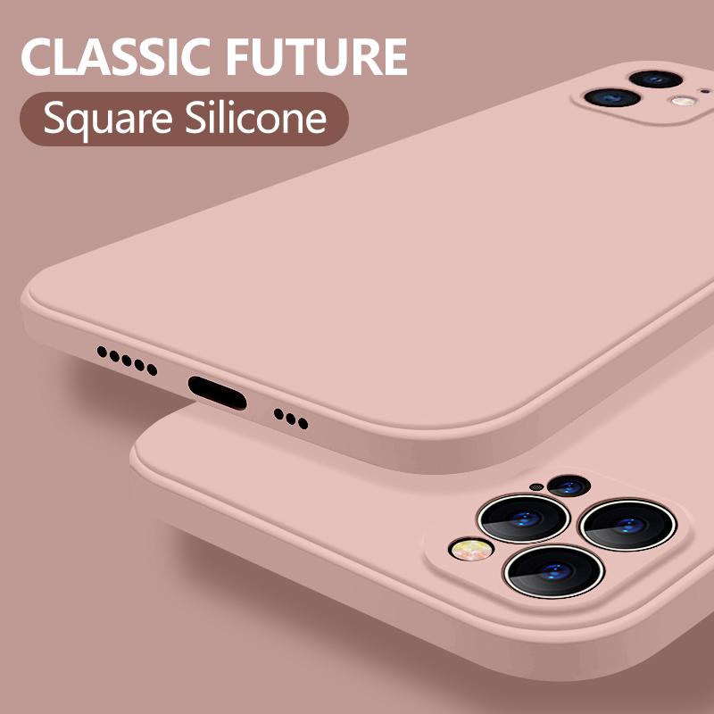 Neue Weiche Flüssigsilikon Handyhülle mit Kameraschutz Stoßfest Für iPhone 16 14 Pro 15 12 Pro MAX 11 Pro SE 2 2020 XR XS 7 8 Plus 16E Air 17 iPhone 16 Pro rosa