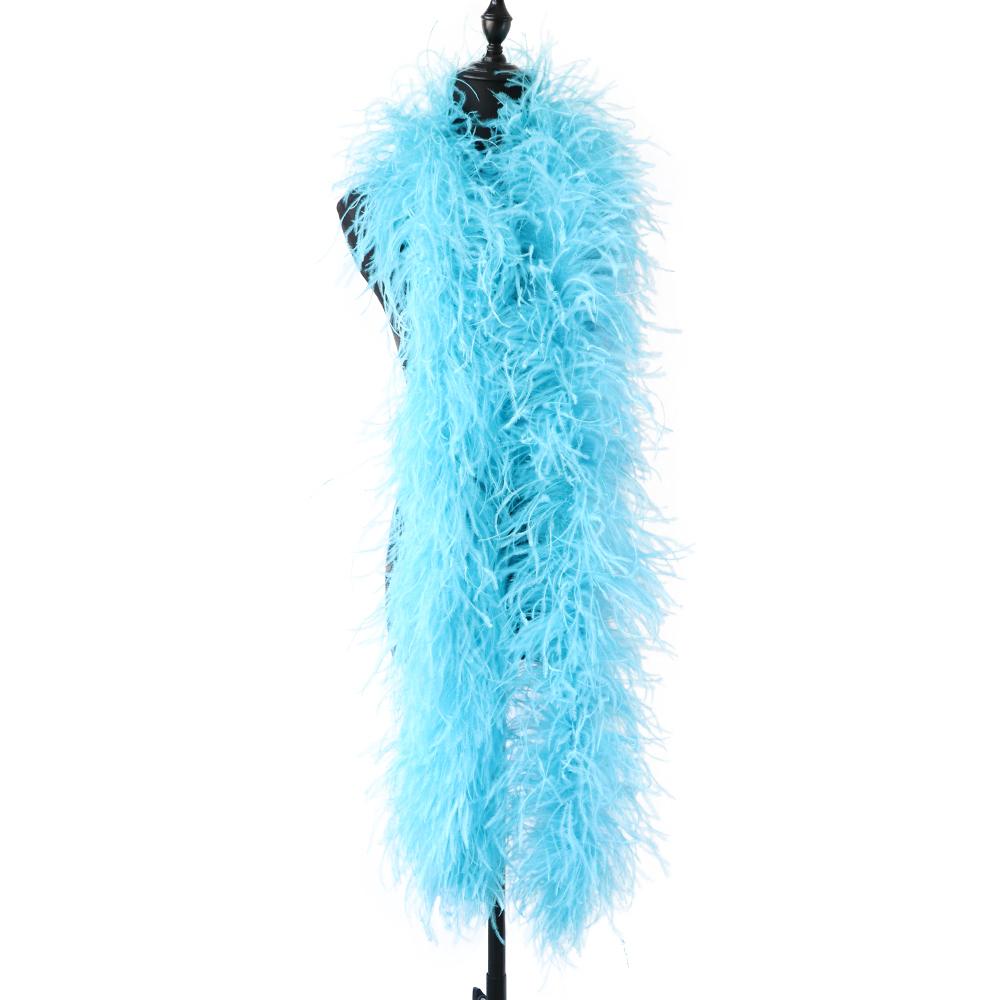 6-lagige Straußenfederboa Naturweiß Plumas Boa Schal Straußenboas Für Individuelles Hochzeitskleid Oberteil Dekoration Federn 6ply 0.5M see-blaue