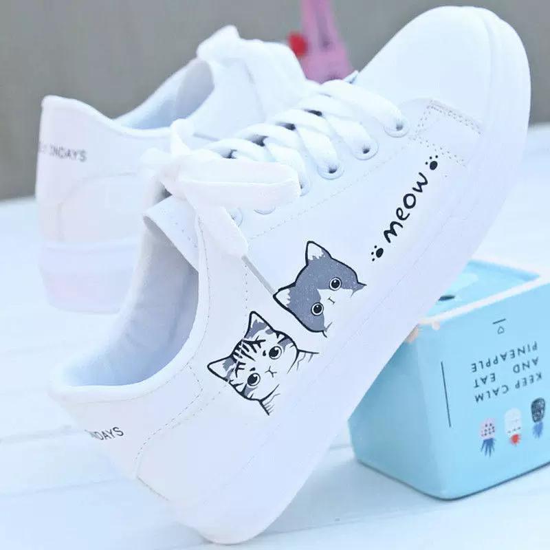Weiße Schuhe Frauen Frühling Atmungsaktive Flache Schuhe Lederband Sport Mode Casual Schuhe Frauen 37 grau
