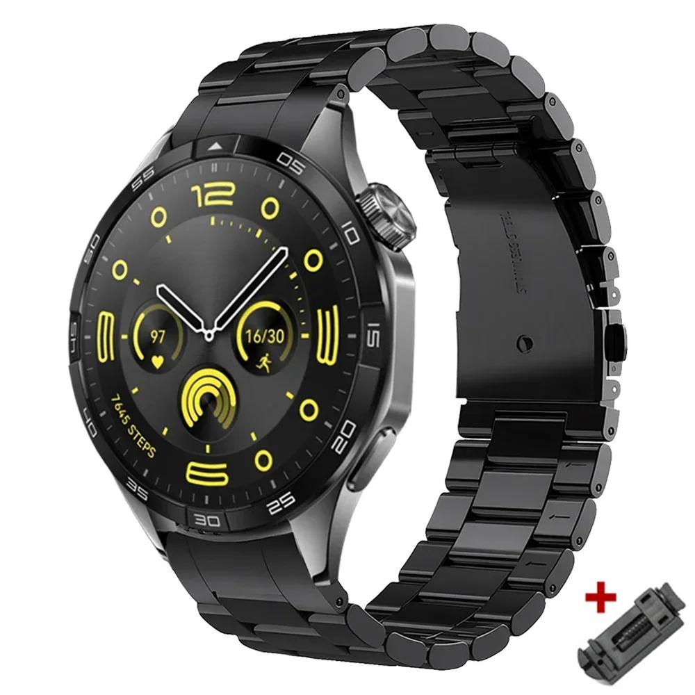Luxus Metallarmband für Huawei Watch GT4 GT 5 46mm Herren 22mm Edelstahlband für Huawei Watch GT4 GT5 46mm Armband Armband Huawei GT 4 46mm schwarz