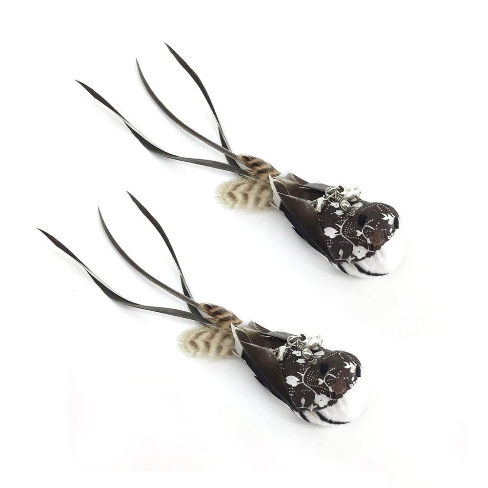 Simulation Vogel Interaktive Katze Spielzeug Lustige Feder Vogel Mit Glocke Katze Stick Spielzeug Für Kätzchen Spielen Teaser Zauberstab Spielzeug 2 Replacement Birds