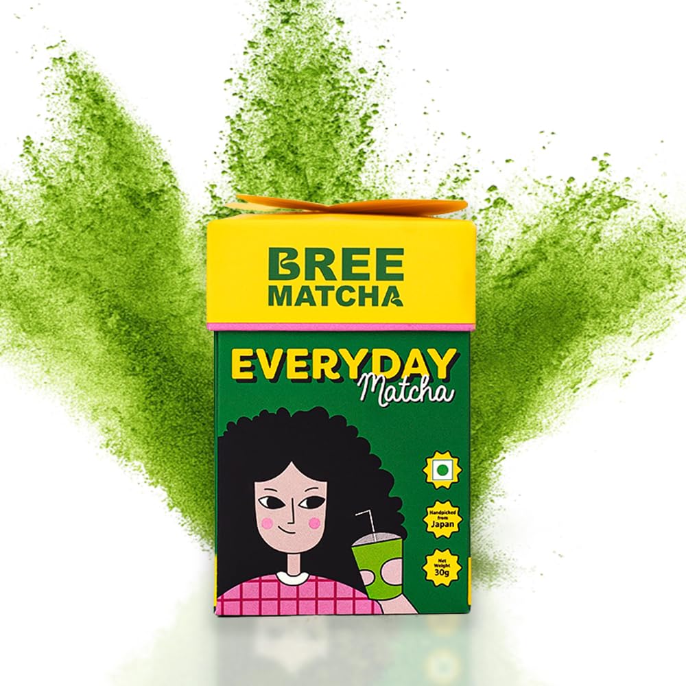 Bree Matcha's Alltags-Matcha-Tee | Japanisches Matcha-Grüntee-Pulver | Aus Kagoshima, Japan | Keine künstlichen Süßstoffe | 30g Match yellow