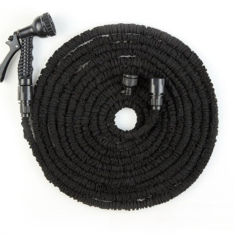 3x Dehnbarer Wasserschlauch Gartenschlauch Hochdruck Autowaschbewässerungsschlauch Für Rasen- und Gartengebrauch 25FT schwarz