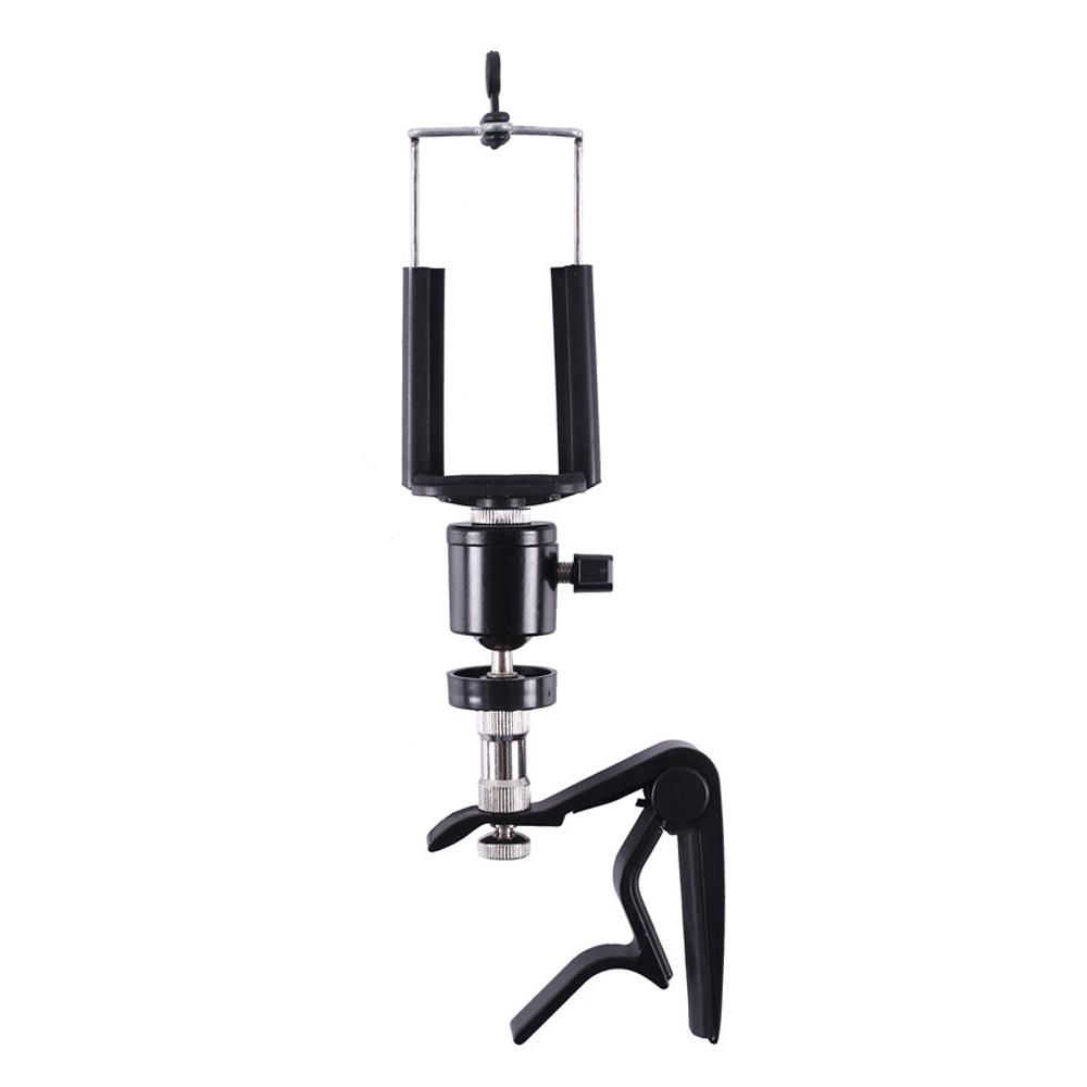 Gitarren-Telefonhalter mit Capodaster, Notenblatt-Telefonclip, Gitarren-Telefonhalter zum Umhängen, geeignet für Telefone schwarz