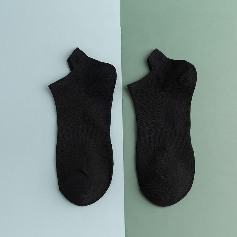 1/4 Pairs Baumwolle Mann Kurze Socken Mode Atmungsaktive Junge Ankle Socken Komfortable Einfarbig Casual Socken Männliche Straße Fashions One size schwarz