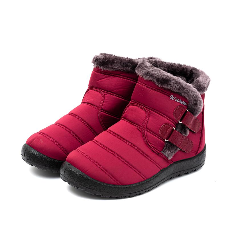 Frauen Stiefel Winter Schuhe Frau Warme Schnee Stiefel Stiefeletten Für Weibliche Winter Schuhe Stiefel Plüsch Booties Wasserdicht 40 rot
