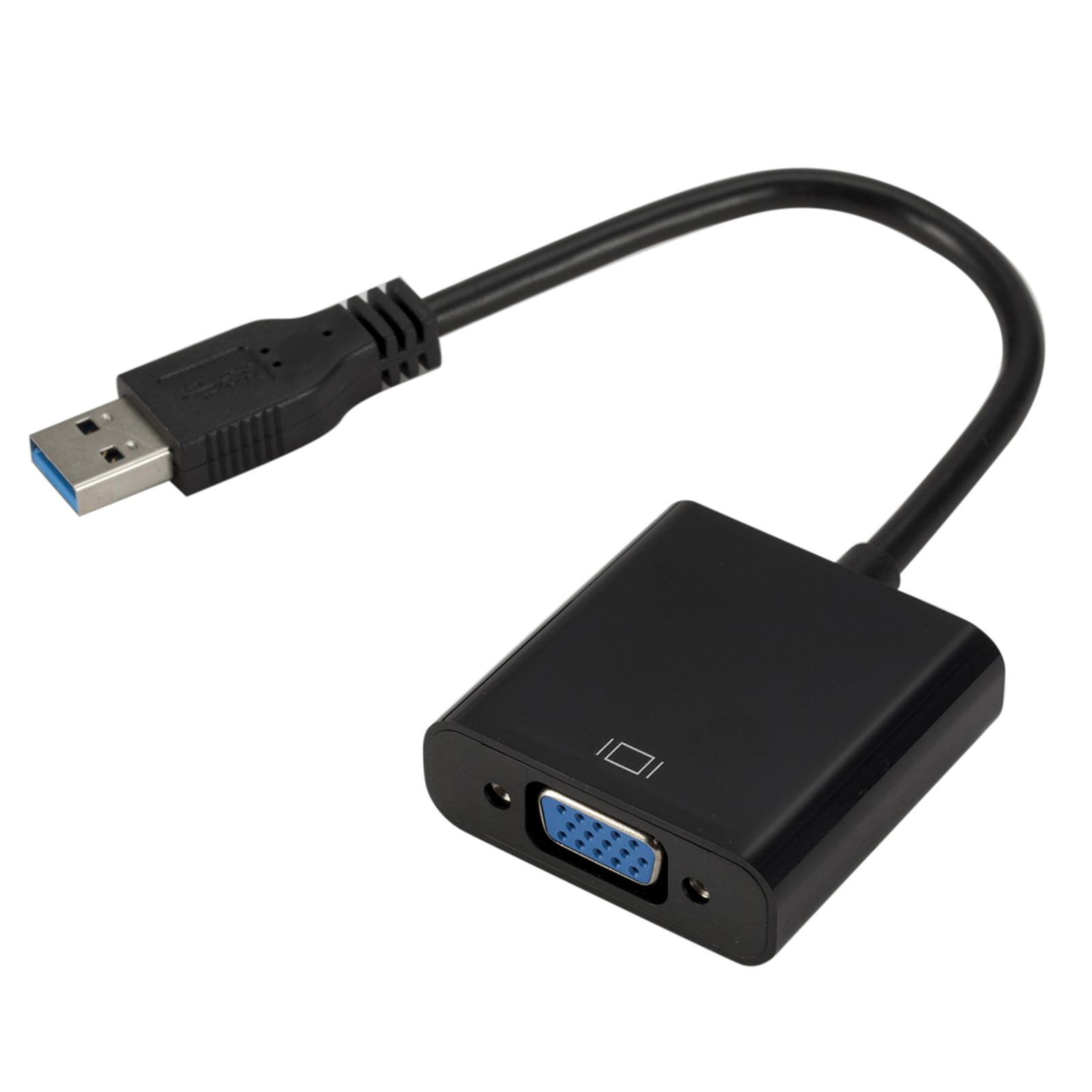 USB3.0-zu-VGA-Adapter USB zu VGA Externe Grafikkarte VGA-Konverter für Desktop-Laptop-PC zum Monitor schwarz