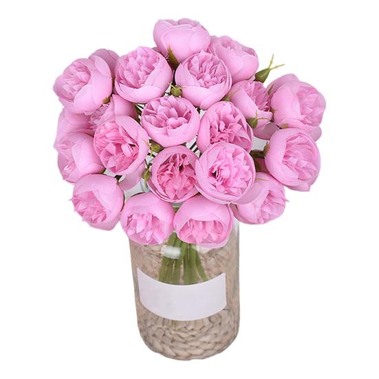 Simulierter Pfingstrosen-Blumenstrauß Echte Haptik Kein Verwelken 27 Köpfe Kunstblumen DIY-Arrangements