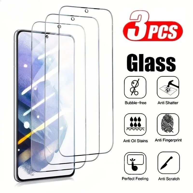 3Pcs Ultra Clear Screen Protector Für Samsung S25 S24 Ultra 9H Gehärtetem Glas Für Samsung S25 S24 S23 S22 S21 Plus Ultra S20 S21 S23 S24 FE Samsung S24 FE transparent