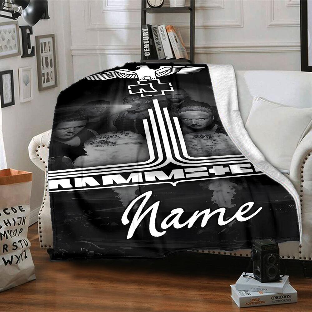 Rammstein Bandmitglieder Und Rauch Vier Jahreszeiten Decke Personalisiert Mit Ihrem Namen Leicht Und Warm Perfektes Geschenk Für Zuhause Büro Camping Sofa Reise 80cmx120cm gray