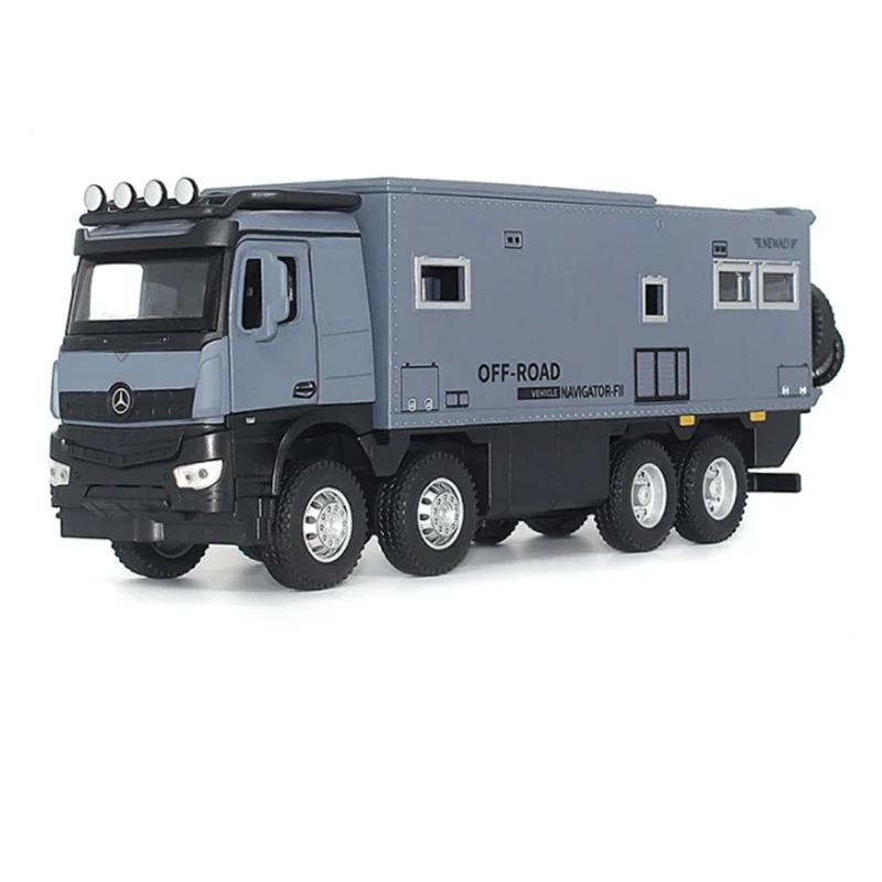 Nomadism-Modell im Maßstab 1/32, Spielzeug-Wohnmobil-Modell aus Legierung, Druckguss-Metall, Geländewagen-Modell, Ton und Licht, Kinderspielzeug, Geschenke blau
