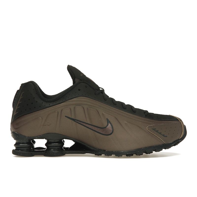 Nike Shox R4 Off Noir Ironstone Damen Sneaker Braun Dunkelrauchgrau AR3565-007 37.5