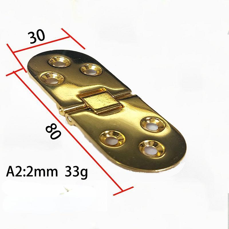 2 Stück Möbelbeschläge Klappscharniere Selbsttragende Klapptisch-Schranktürscharniere Unterputzscharniere für Küchenmöbel Thickness 2mm 2pc gold